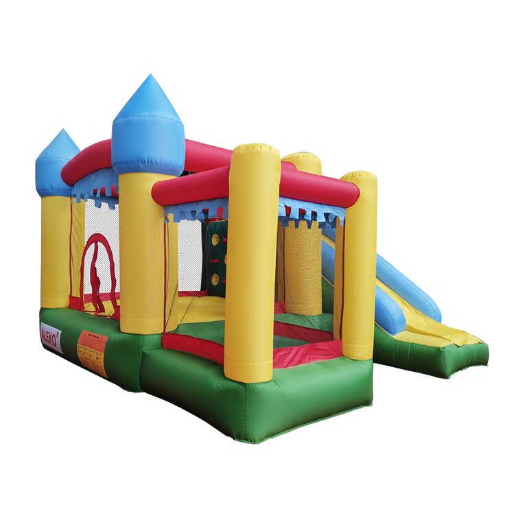 Aleko commercial grade outdoor inflatable bounce store house water slide with pool and blower